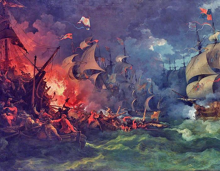 Picture Of Francis Drake Defeat Of The Spanish Armada