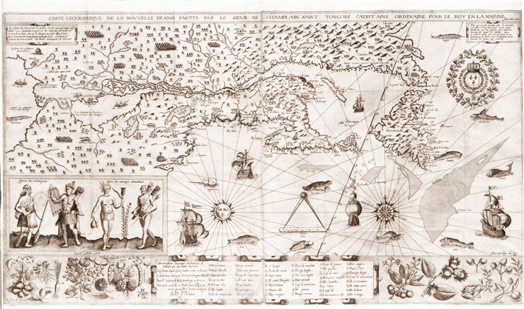Picture Of Samuel De Champlain Map Of New France